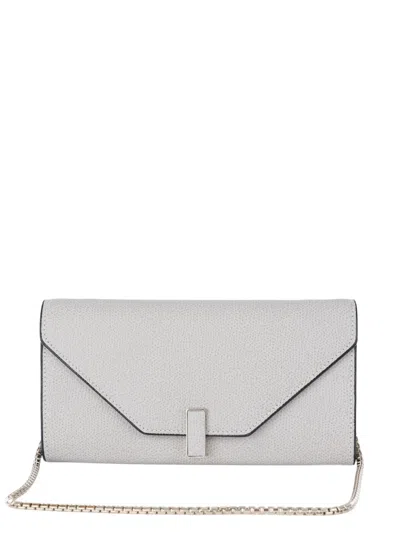 Valextra Mini Chain-strap Shoulder Bag In Gray
