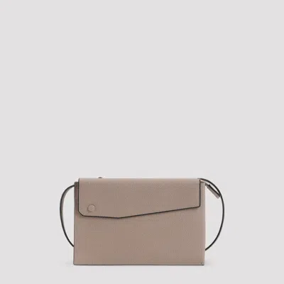 Valextra Mini Elegant Leather Handbag - W:20cm H:10.5cm D:6cm In Gray