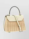 Valextra Mini Handbag With Woven Texture And Strap