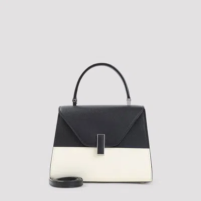 Valextra Mini Iside Intarsio Top Handle Bag In Black