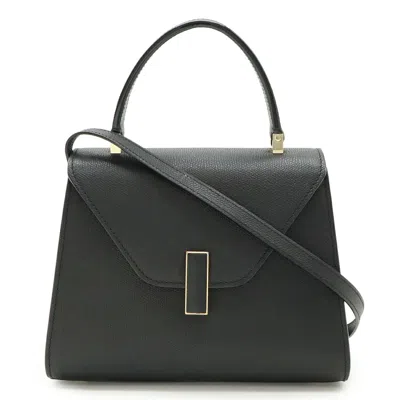 Valextra Mini Iside Leather Handbag Black