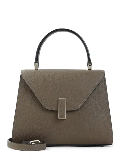 Valextra Iside Leather Top Handle Mini Shoulder Bag In Brown
