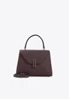 Valextra Iside Mini Bag Adjustable Strap Top Handle In Burgundy