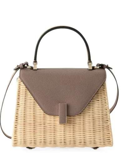 Valextra Mini Iside Woven Tote Bag In Brown