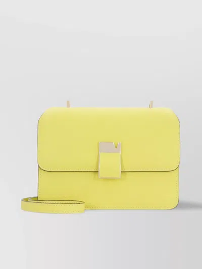 Valextra Mini Leather Crossbody Bag Nolo In Yellow