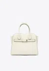 Valextra Mini Structured Tote Bag With Top Handle In White
