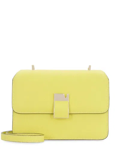 Valextra Mini Leather Crossbody Bag Nolo In Yellow