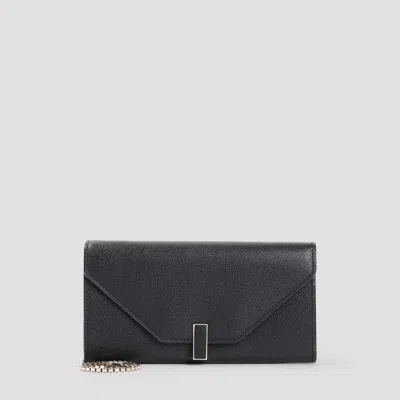 Valextra Mini On Chain Wallet In Black