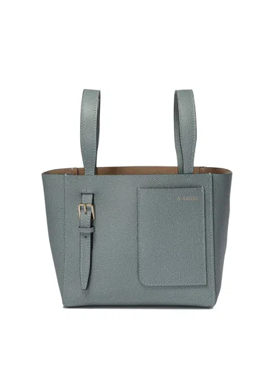 Valextra Mini Soft Bucket Bag In Blue