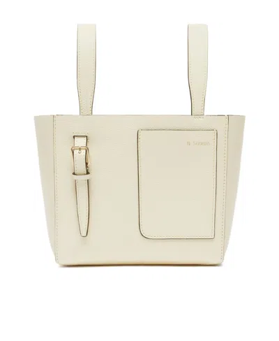 Valextra Miniature Two-handed Handle Shoulder Bag In Nude