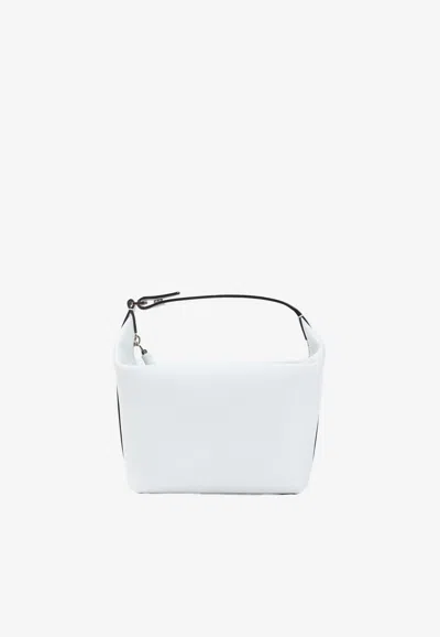 Valextra Mochi Calf Leather Top Handle Bag In White