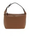Valextra Mini Handbag Textured Finish Top Handle Adjustable Strap In Brown