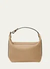 Valextra Mochi Pouch Calfskin Top-handle Bag In Beige Cachemire