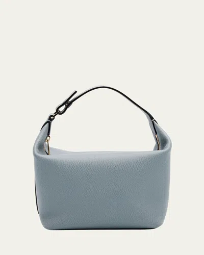 Valextra Mochi Pouch Calfskin Top-handle Bag In Eucalipto Veu