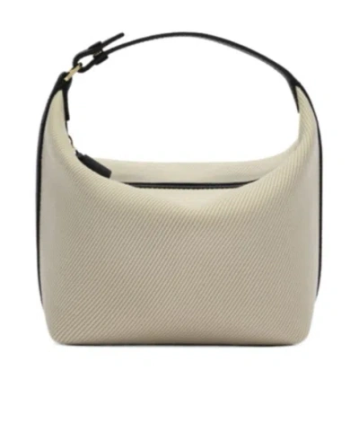 Valextra Mochi Textured Canvas Top Handle Mini Bag In Black