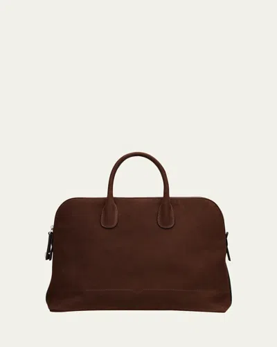 Valextra Mylogo Senso Nubuck Leather Bowling Bag In Brown