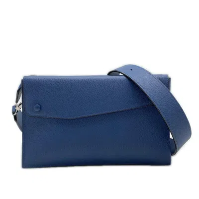 Pre-owned Valextra Navy Leather Shoulder Bag ()