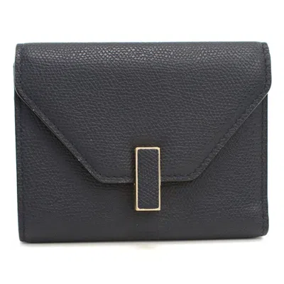 Pre-owned Valextra Navy Wallet (tri-fold) ()
