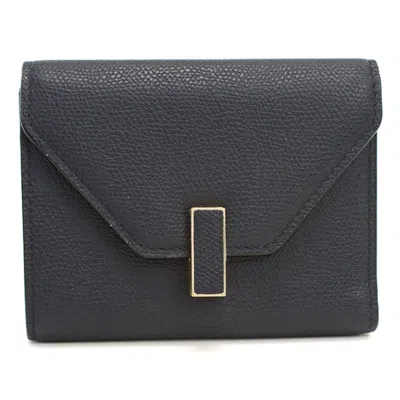 Pre-owned Valextra Navy Wallet (tri-fold) ()