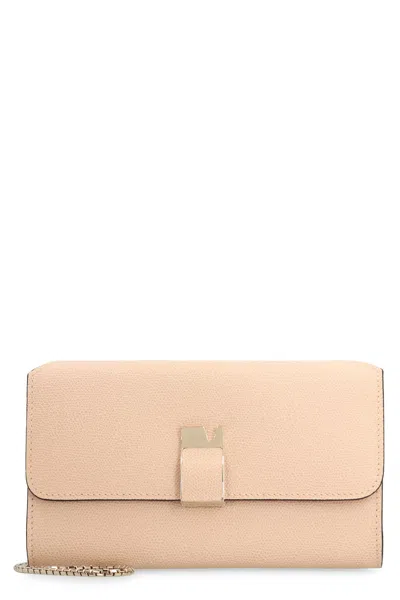 Valextra Nolo Leather Clutch In Pink