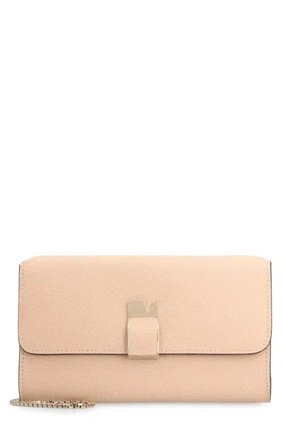 Valextra Nolo Leather Clutch In Pale Pink