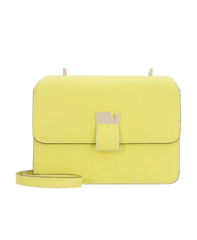 Valextra Mini Leather Crossbody Bag Nolo In Yellow