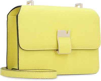 Valextra Mini Leather Crossbody Bag Nolo In Yellow