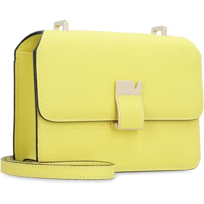 Valextra Mini Leather Crossbody Bag Nolo In Yellow