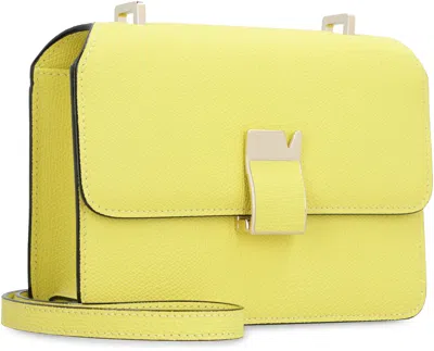 Valextra Mini Leather Crossbody Bag Nolo In Yellow