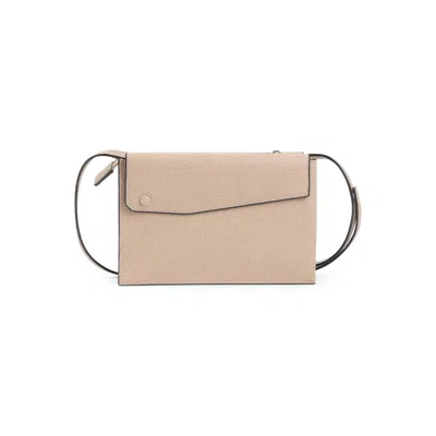 Valextra Nude Calf Leather Cross-body Bag With Flap