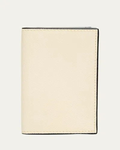 Valextra Onda Leather Card Case In White