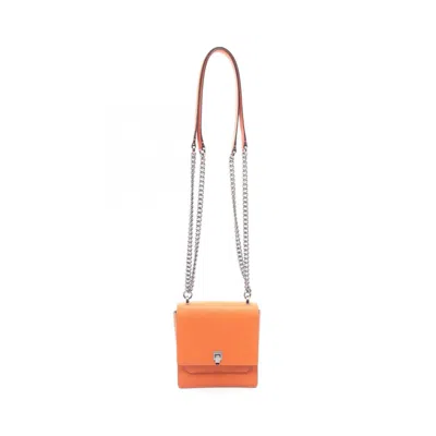 Pre-owned Valextra Orange Leather Shoulder Bag ()