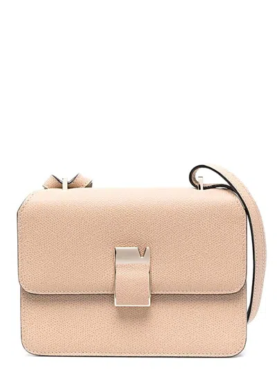 Valextra Nolo Small Leather Crossbody Bag In Beige
