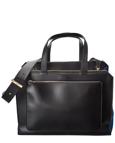 Valextra Passepartout Large Leather Satchel In Black