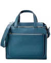 Valextra Passepartout Medium Leather Tote In Blue