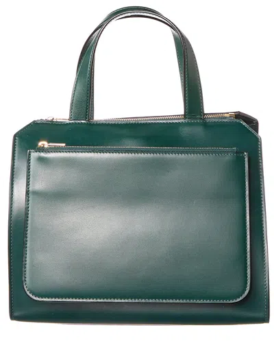 Valextra Passepartout Medium Leather Tote In Green