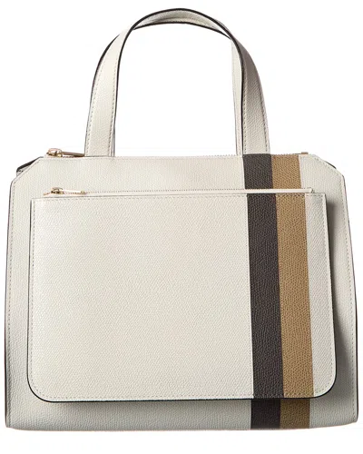 Valextra Passepartout Medium Leather Tote In Grey