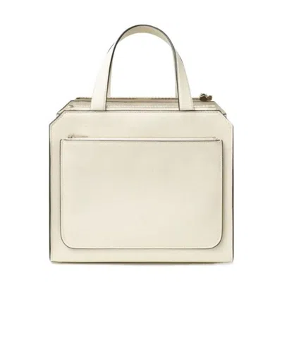 Valextra Passepartout Top-handle Tote Bag In White