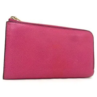 Pre-owned Valextra Pink Leather Long Wallet (bi-fold) () In Multi