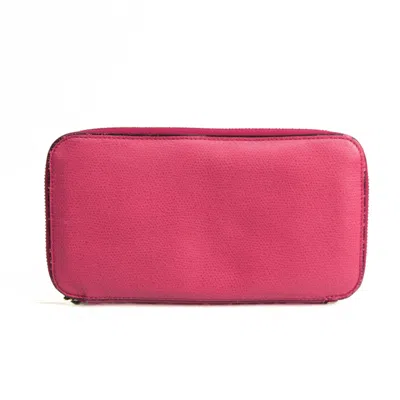 Pre-owned Valextra Pink Leather Long Wallet (bi-fold) ()