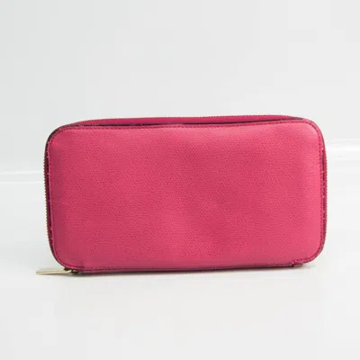 Pre-owned Valextra Pony-style Calfskin Wallet () In Pink