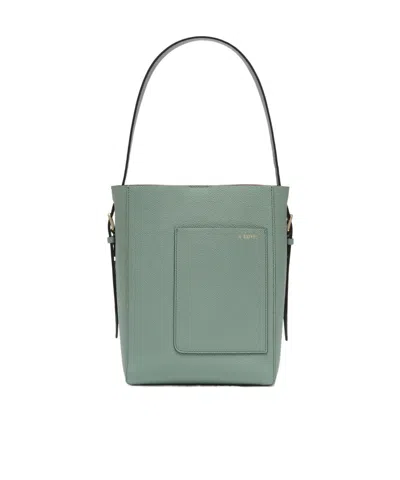 Valextra Rectangular Mini Shoulder Bag In Green
