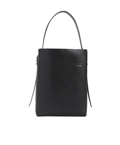 Valextra Medium Soft Grained Leather Tote Bag In Black