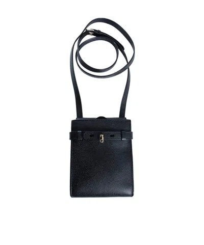 Valextra Rectangular Shoulder Bag In Black