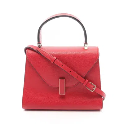 Pre-owned Valextra Red Color Leather Handbag Shoulder Bag ()
