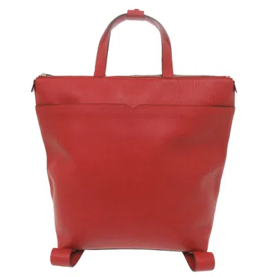 Pre-owned Valextra Red Color Leather Tote Bag ()