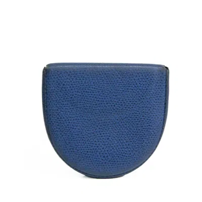 Pre-owned Valextra Royal Blue Leather Coin Purse/coin Case ()