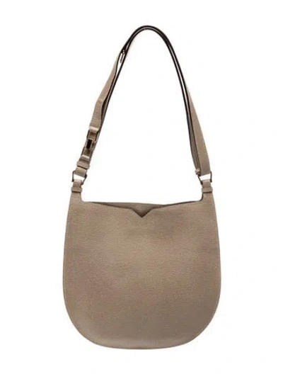 Pre-owned Valextra Saffiano Leather Bucket Bag In Neutral