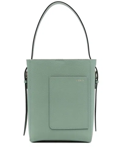 Valextra Sage Green Small Bucket Bag