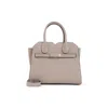 Valextra Structured Sahara Leather Shoulder Bag In Gray